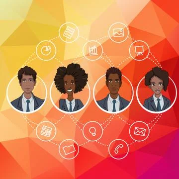 Avatars of office managers Stock Illustration