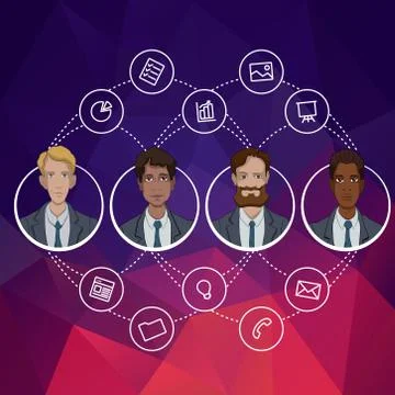 Avatars of office managers Stock Illustration