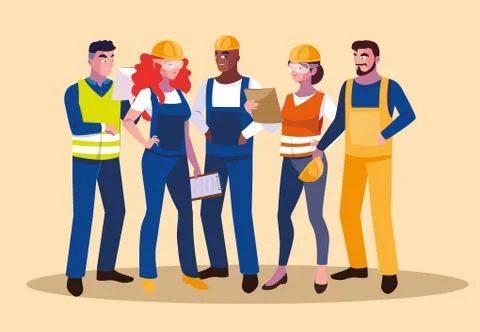 Avatars set of professional workers design Stock Illustration
