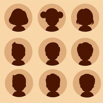 Avatars, vector kids Stock Illustration