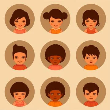 Avatars, vector kids Stock Illustration