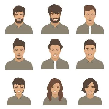Avatars,vector people faces Stock Illustration