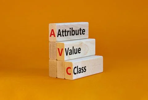 AVC attribute value class symbol. Concept words AVC attribute value class on  Stock Photos