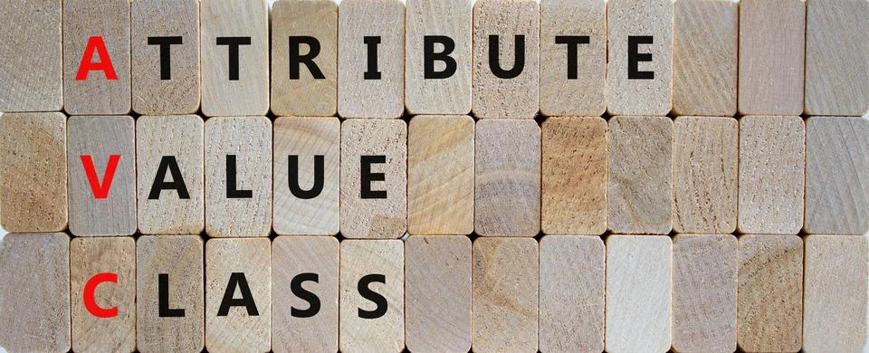 AVC attribute value class symbol. Concept words AVC attribute value class on  库存照片