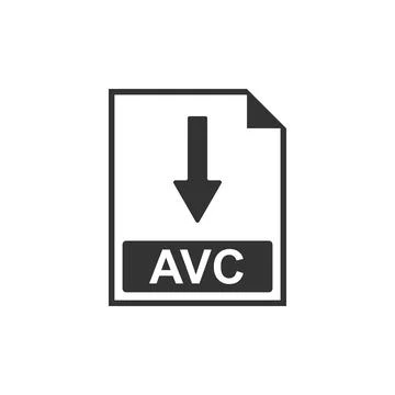 AVC file document icon. Download AVC button icon isolated. Flat design. Vector Stock Illustration