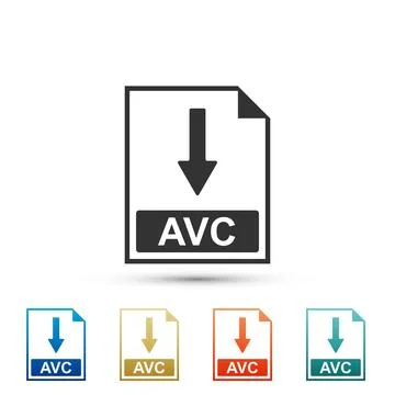 AVC file document icon. Download AVC button icon isolated on white backgrou.. 스톡 일러스트