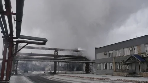 Avdeevka coke plant Video stock 70560712