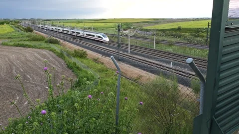 AVE high-speed train in Spain Stock Footage 327876349