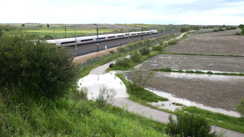 AVE high-speed train in Spain Stock Footage 327876412