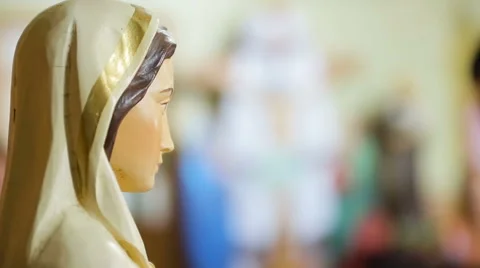 Ave Maria Statue for prayer Stock Footage 62623538