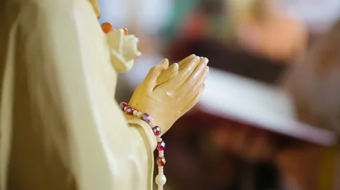 Ave Maria Statue for prayer Stock Footage 62623540
