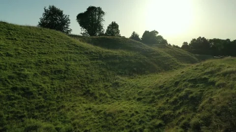 Avebury Slow Drone Clip inside Henge Sunset, Wiltshire, UK, 4K Video stock 168930260