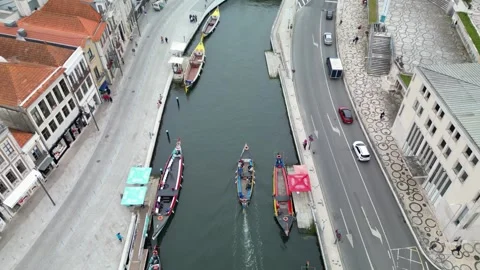 Aveiro romantic city view 07 Stock Footage 330493604