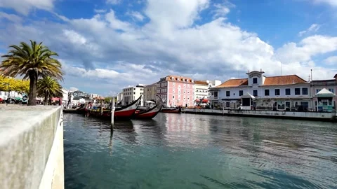 Aveiro. Typical boat from Aveiro. called Moliceiro. Stock Footage 165607948