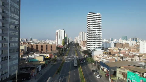 Avenida Brasil Lima Magdalena drone Stock Footage 247336409