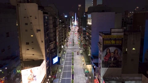 Avenida Corrientes during the Night Stock Footage