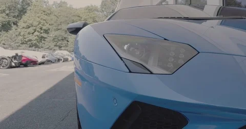 AventadorS Blue front 스톡 동영상 103103368