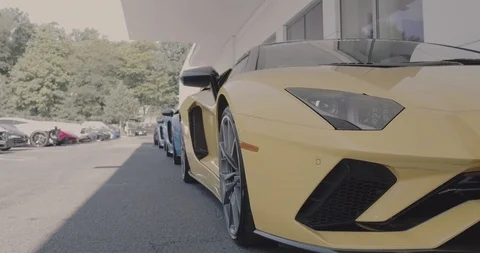AventadorS Yellow front Stock Footage 103103406