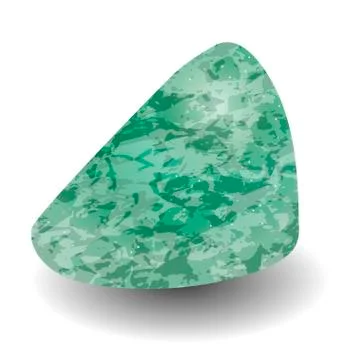 Aventurine. Rounded triangular shape. Precious stone, gemstone, mineral. Tran Stock Illustration
