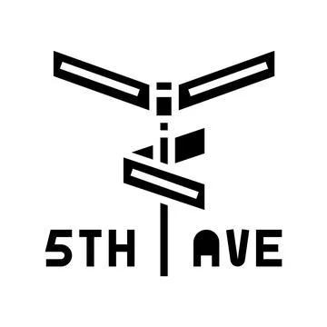 Avenue 5th glyph icon vector illustration Stock Illustration