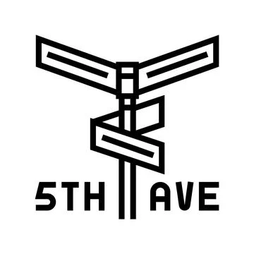 Avenue 5th line icon vector illustration Stock Illustration