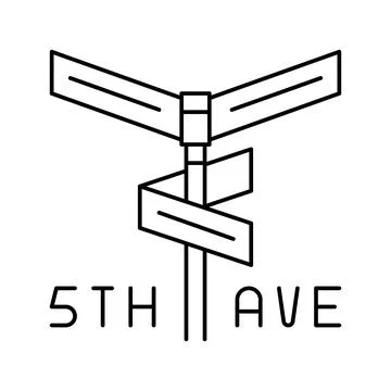Avenue 5th line icon vector illustration Stock Illustration