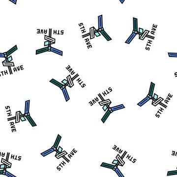 Avenue 5th vector seamless pattern Stock Illustration