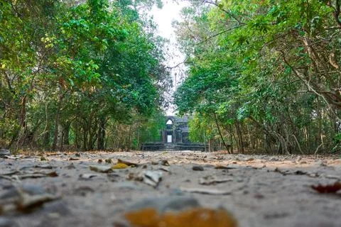 Avenue at ancient temple complex Angkor Wat Siem Reap, Cambodia Stock Photos