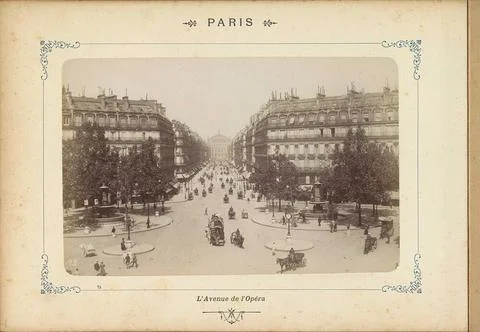 Avenue de l OpÃ ra in Paris, seen on opera house; Paris - l Avenue de l Op.. Stock Photos