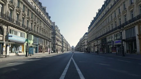 "Avenue de l'Opera" in PARIS during the lockdown 01 Stock Footage 127433443