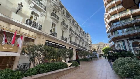 Avenue des Beaux-Arts and Cartier Store Monte Carlo Monaco Stock Footage 346498653