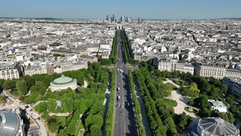 Avenue Des Champs Elysees At Paris Ile De France In France. Vídeo Stock 308768183