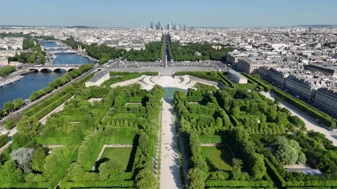 Avenue Des Champs Elysees. Triumphal Arch. Paris Skyline Scene. Beautiful Stock Footage 311501584