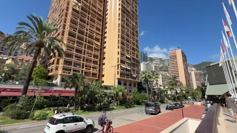 Avenue Princesse Grace Monte Carlo Monaco - Static Daytime View Stock Footage 346429645