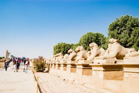 Avenue of Sphinxes in Luxor, Egypt Stock Photos