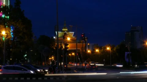 Avenue Time-Lapse, Night. Heavy traffic 스톡 동영상 55867445