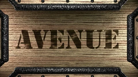 Avenue on wooden stamp Stock Footage