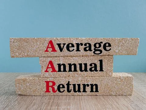 Average Annual Return symbol. The acronym AAR average annual return Foto stock