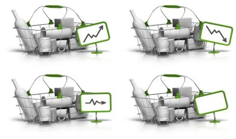 Average basket value or size - pricing concept Stock Illustration