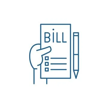 Average check line icon concept. Average check flat vector symbol, sign, outline Stock Illustration