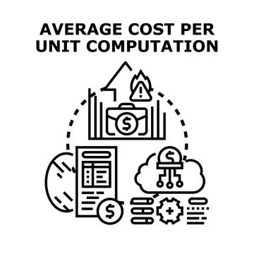 Average cost per unit computation concept vector Stock Illustration