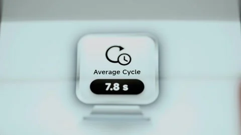 Average Cycle card shows exact 7.7 second reading Stock Footage 344101559