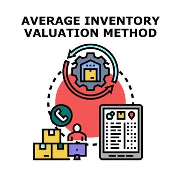 Average inventory valuation methods for business accounting Stock Illustration