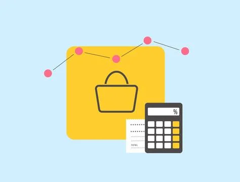 Average Order Value - e-commerce metric concept. AOV metrics graph, average Stock Illustration