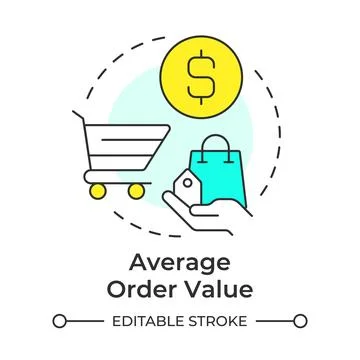 Average order value multi color concept icon Stock Illustration