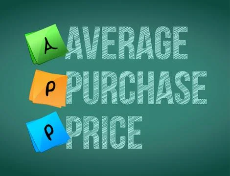 Average purchase price post memo chalkboard sign Stock Illustration