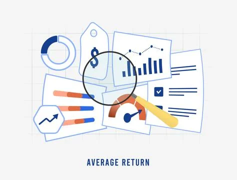 Average return - simple mathematical average of returns over specified period Stock-Illustration