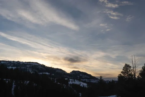 Average sunset in mountains Stock Footage 130928756