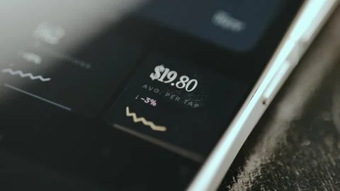 Average transaction amount per tap Stock Footage 332493787
