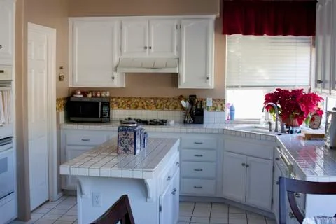 Average white kitchen Stock Photos